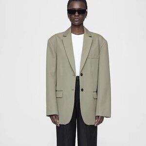 Anine Bing Quinn Blazer in Green Khaki